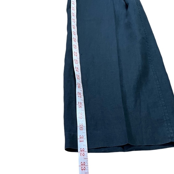 BURTON MR & MRS 100% Linen Nautical Style Charcoal Grey Wide Leg Pants US Sz L - Picture 7 of 9